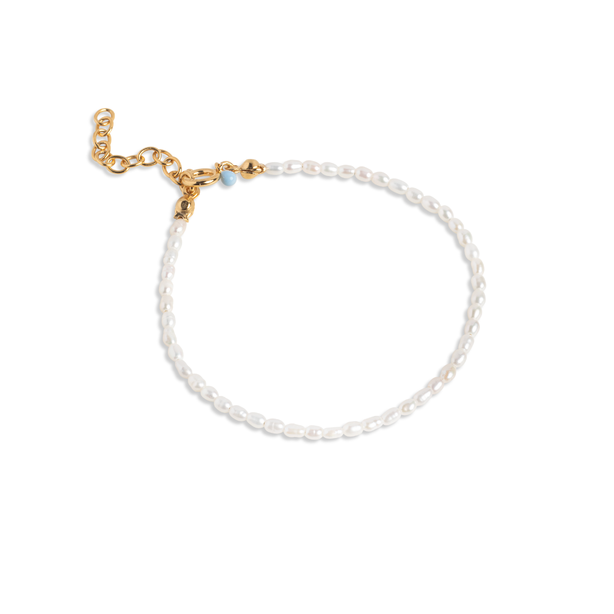 Enamel Erna Forgyldt Sølv Armbånd Med Perler B110g