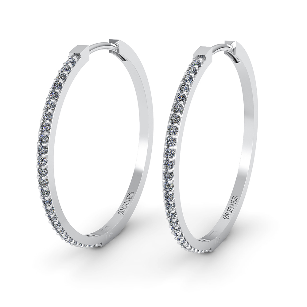 Henrik ørsnes Design Creol 14 Karat Hvidguld øreringe Med Diamanter 026 Carat Wsi