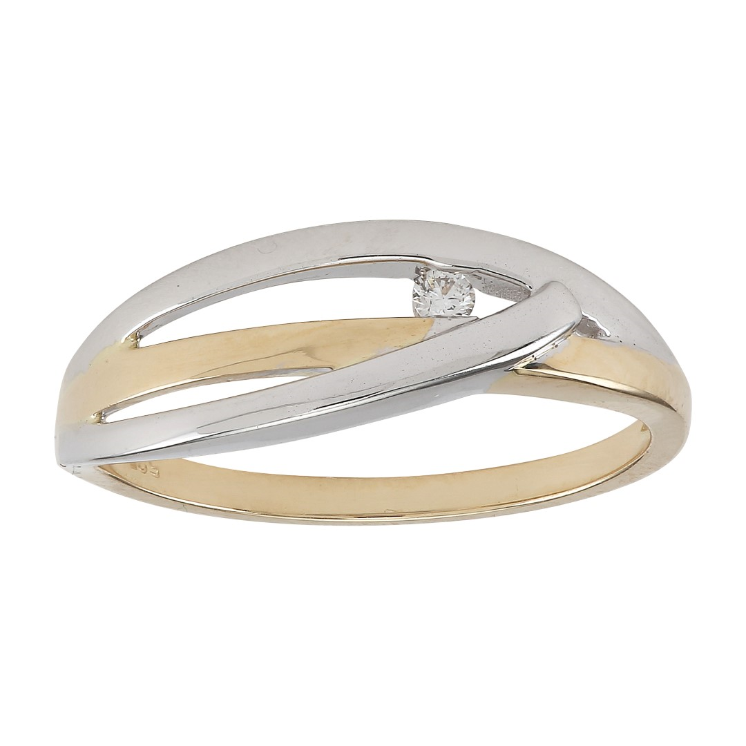 14 Karat Guld Ring Fra Nordahl Andersen Med Hvidguld Og Brillant 003 Carat Twsi