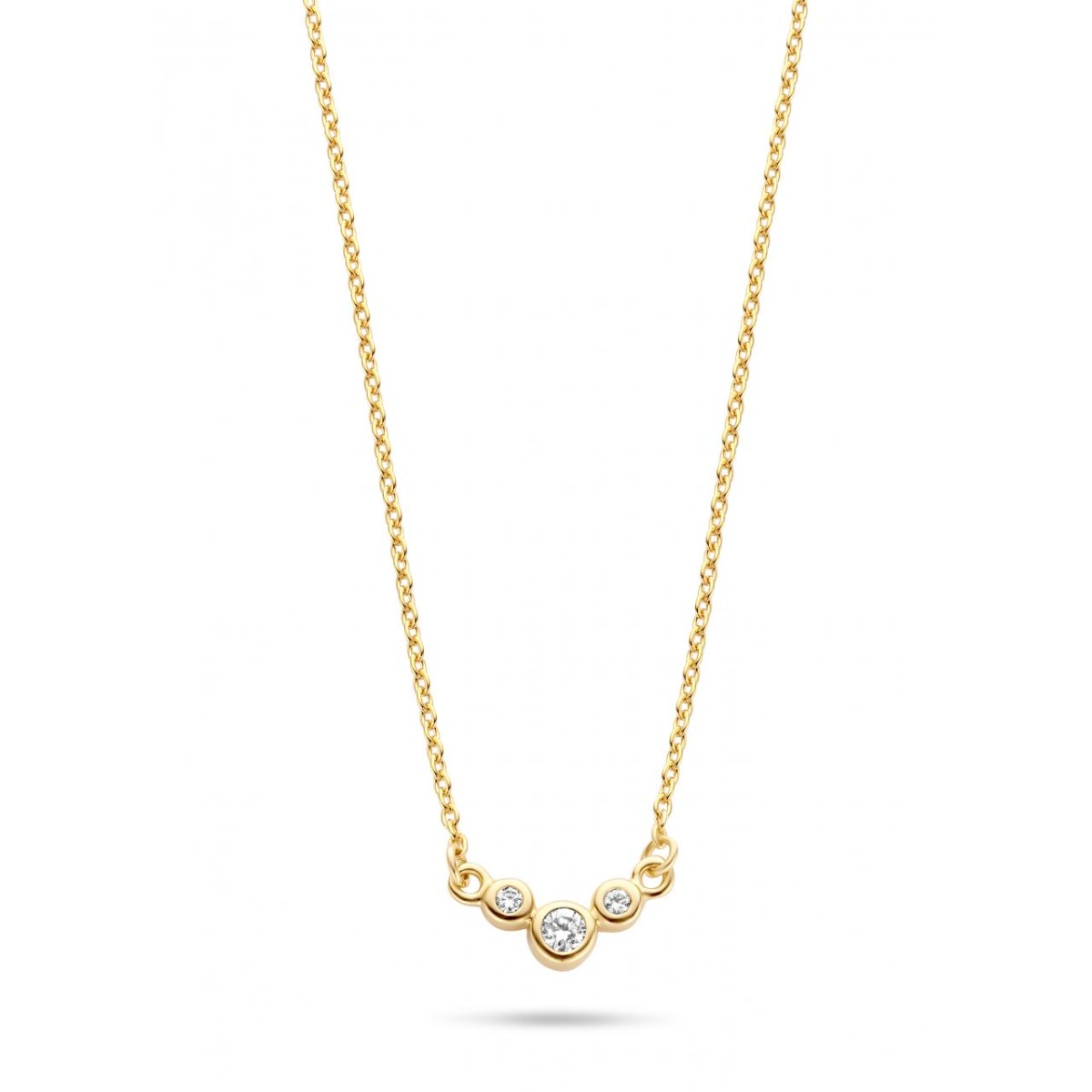 14 Karat Guld Halskæde Fra Spirit Icons Med Brillanter 0056 Carat Wvs