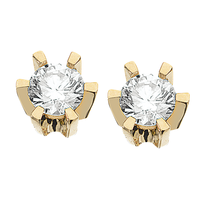 Scrouples Prinsesse ørestikker I 14 Karat Guld Med Diamanter 034 Carat Wvvs