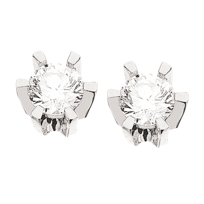 Scrouples Prinsesse 14 Karat Hvidguld ørestikker Med Diamanter 034 Carat Wvvs