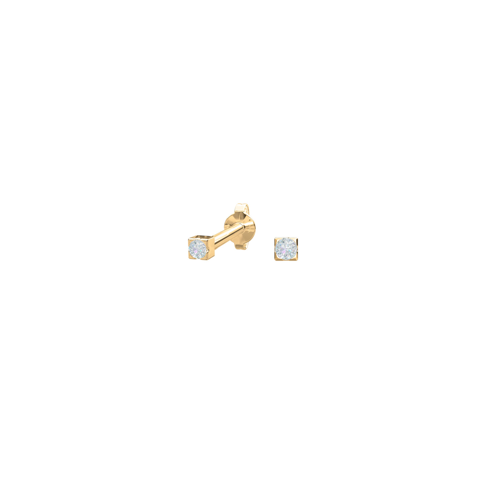 14 Karat Guldørestikker M Diamant