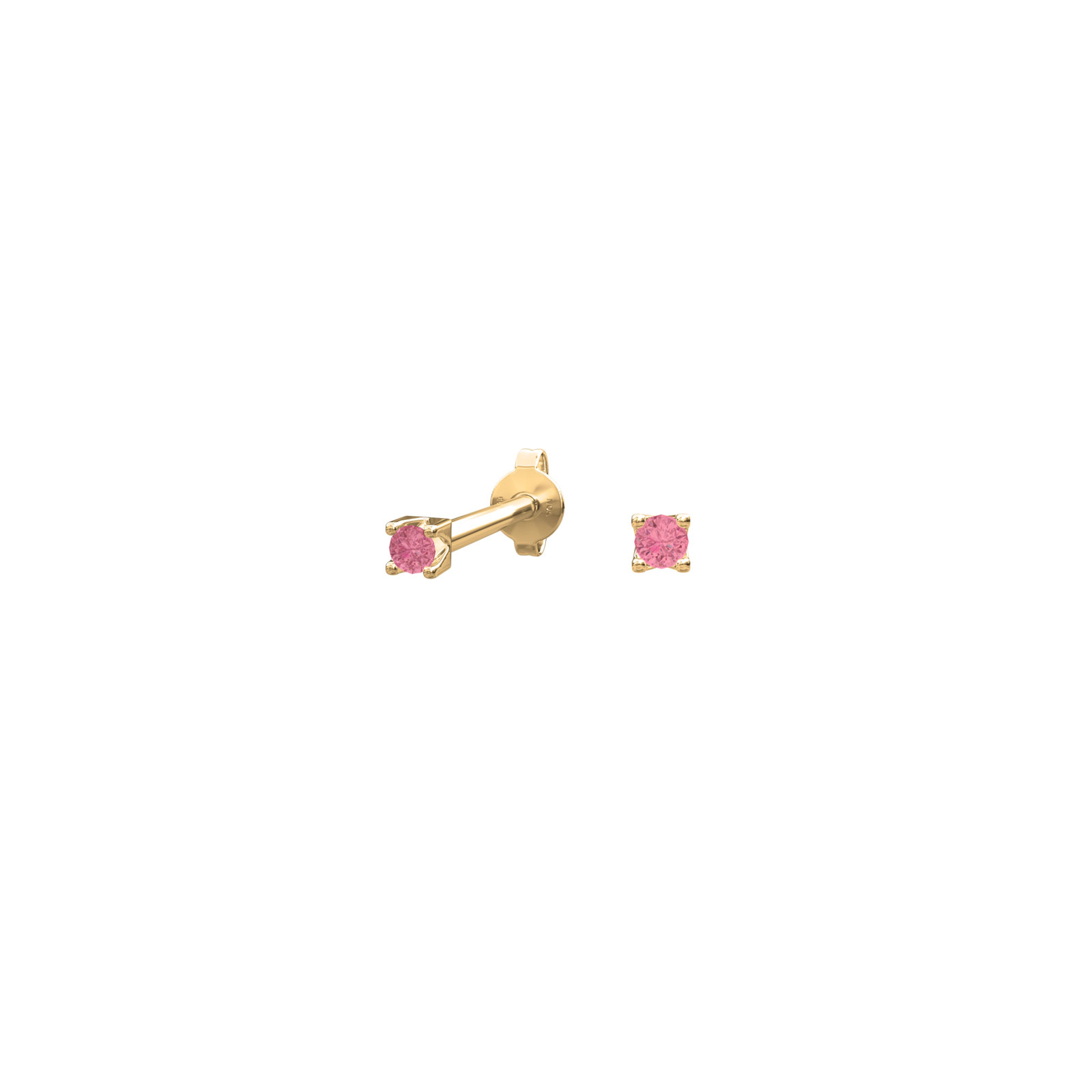 14 Karat Guldørestikker Pink Topaz