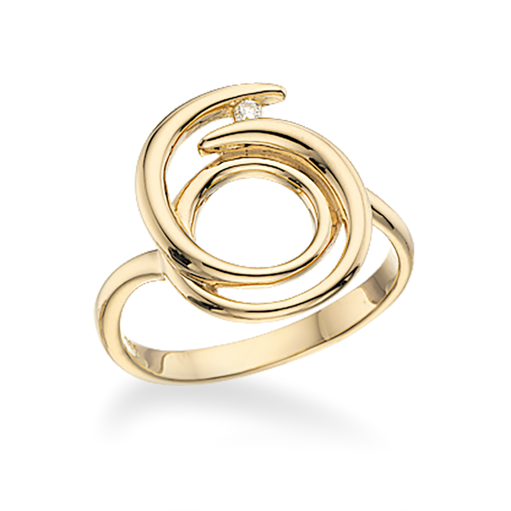 14 Karat Guld Ring Fra Scrouples Med Diamant 0027 Carat Wsi