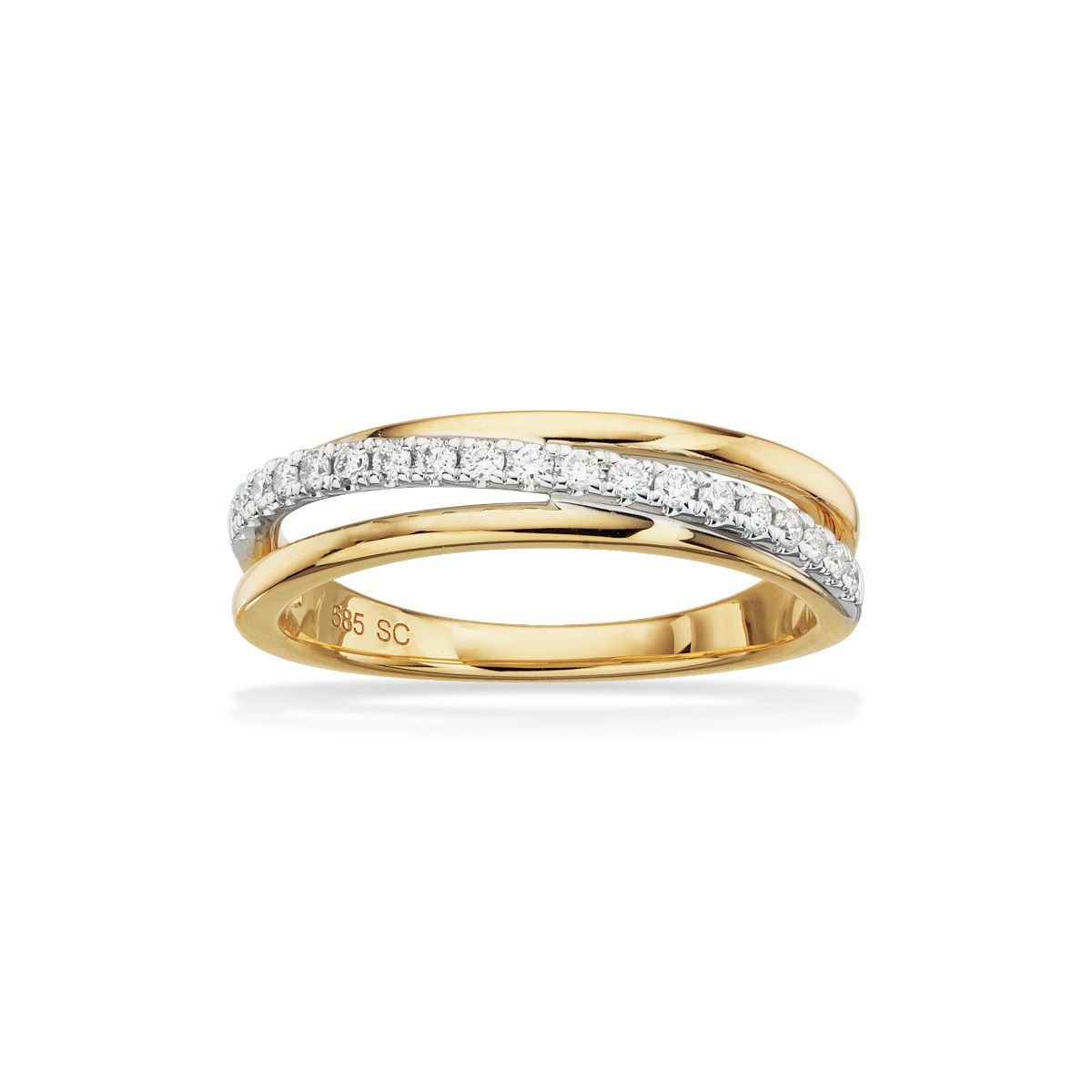 14 Karat Guld Ring Fra Scrouples Med Hvidguld Og Brillanter 019 Carat H-wsi