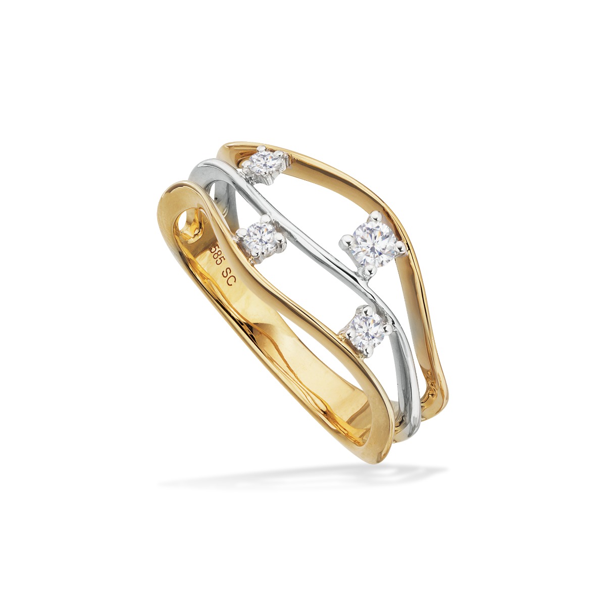 14 Karat Guld Ring Fra Scrouples Med Hvidguld Og Brillanter 017 Carat H-wsi