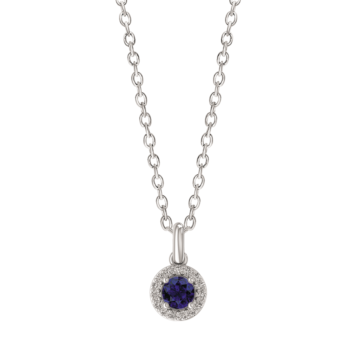 14 Karat Hvidguld Vedhæng Fra Støvring Design Med Safir Og Brillant 006 Carat Wsi