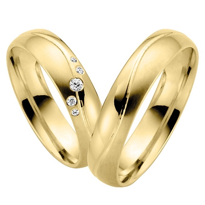 Bartol First Vielsesringe I Guld Med Diamanter 006 Ct - 5 Mm