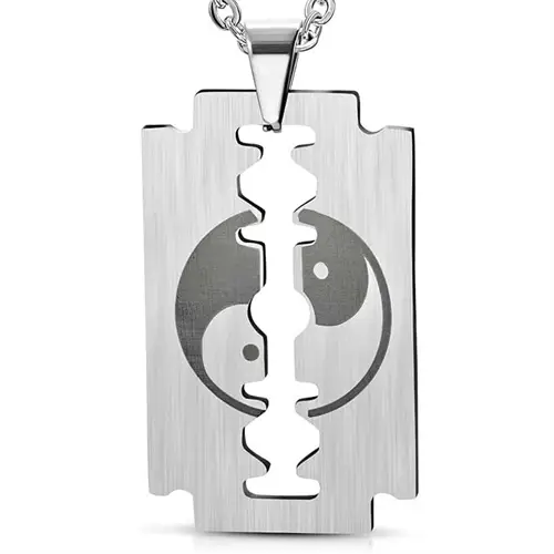 Yin Og Yang Halssmykke I Stål
