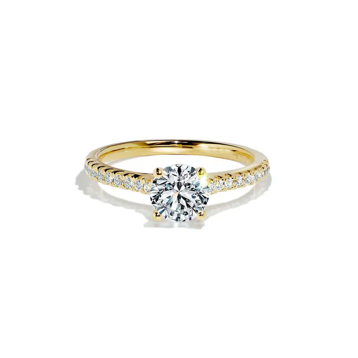 Amour Solitaire Forlovelsesring Med Hvid Safir Og Diamanter