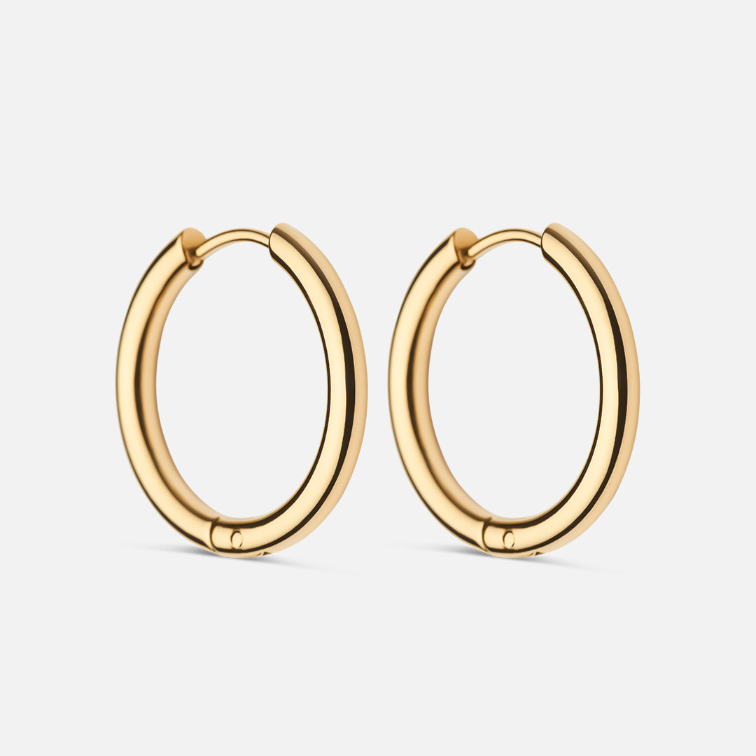 Basic Hoops øreringe 18k Guldbelagt 21mm