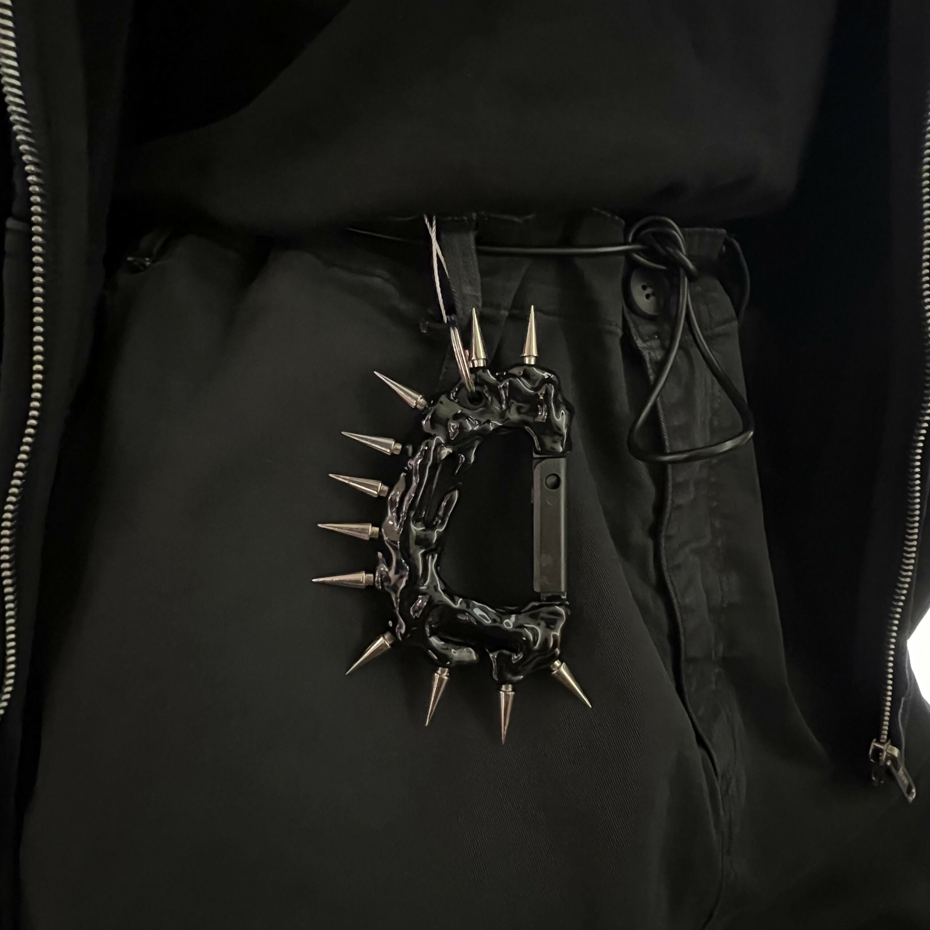 Black Carabiner With Spikes