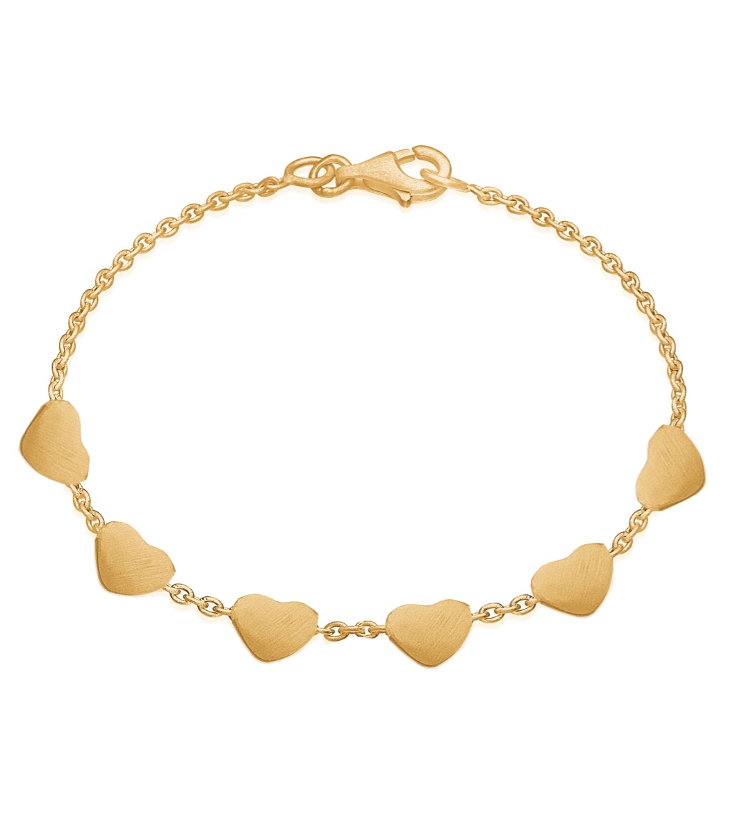 6love Heart Forgyldt Sølv Armbånd Fra Frk Lisberg